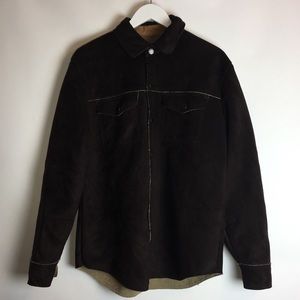 Tommy Hilfiger Men's Jacket Metal Snaps Brown Med